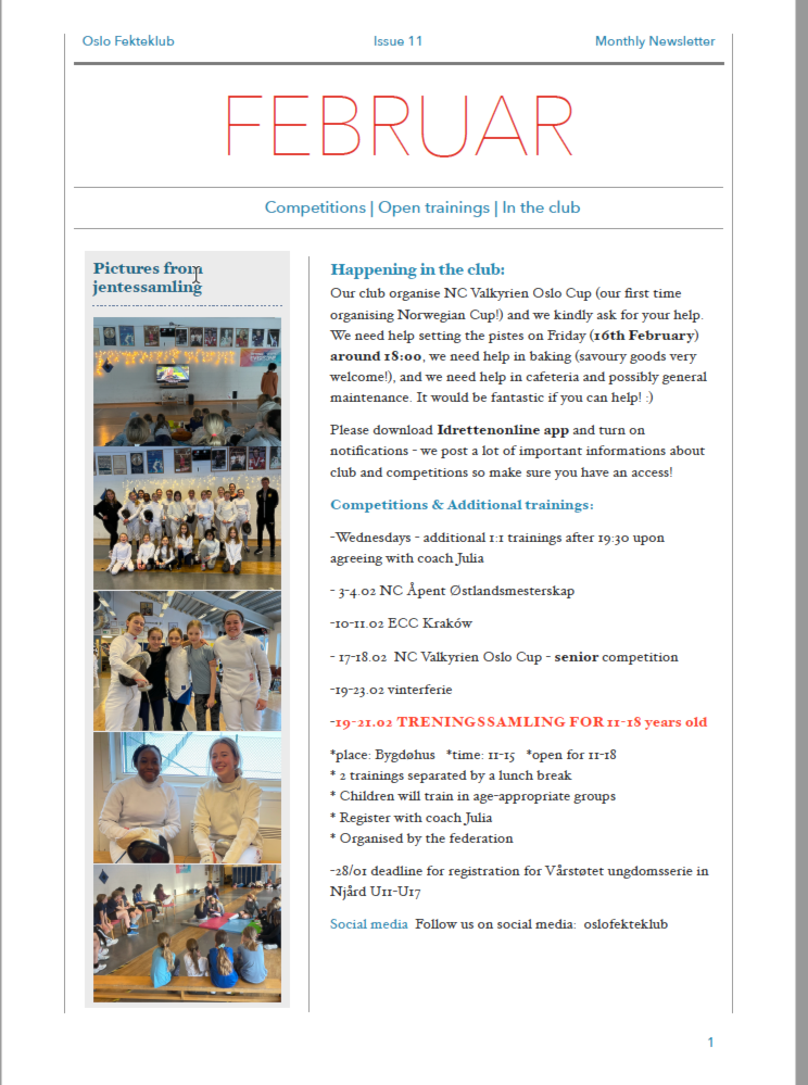 Plan for Februar 2024